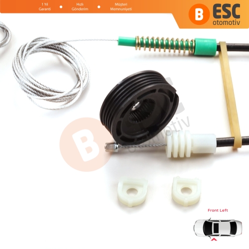 Volvo C70 MK1 872 1996-2002 2-Kapı Coupe 9467884 İçin Sol Cam Kriko Tamir Seti